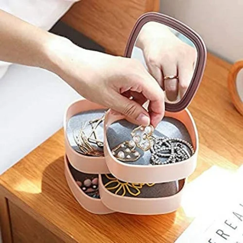 PLASTIC ROTATING JEWELLERY BOX