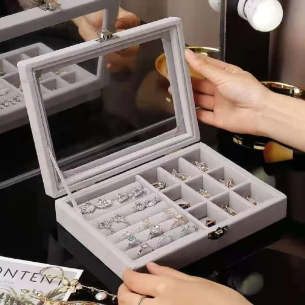 VELVET JEWELRY GIFT STORAGE BOX