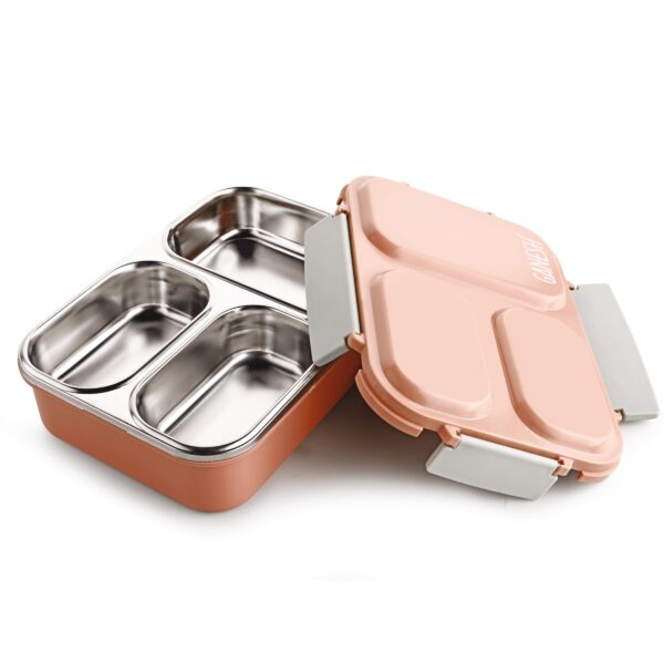 3 Compartment Steel Lunch Box