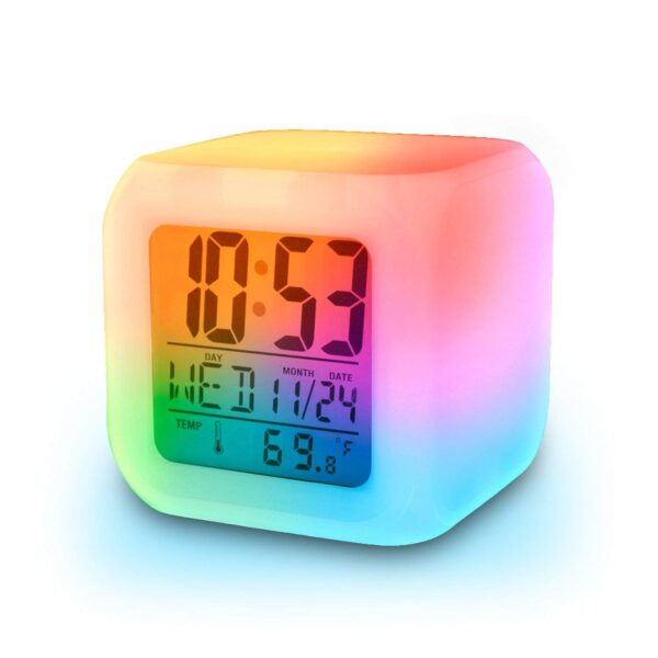 Automatic 7 color changing clock