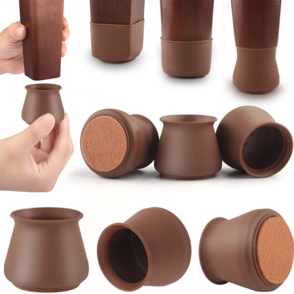 Chair leg cover brown 16 pcs