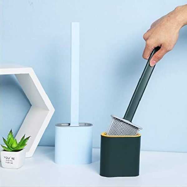 SILICONE TOILET BRUSH WITH STICKER - HOLDER
STAND