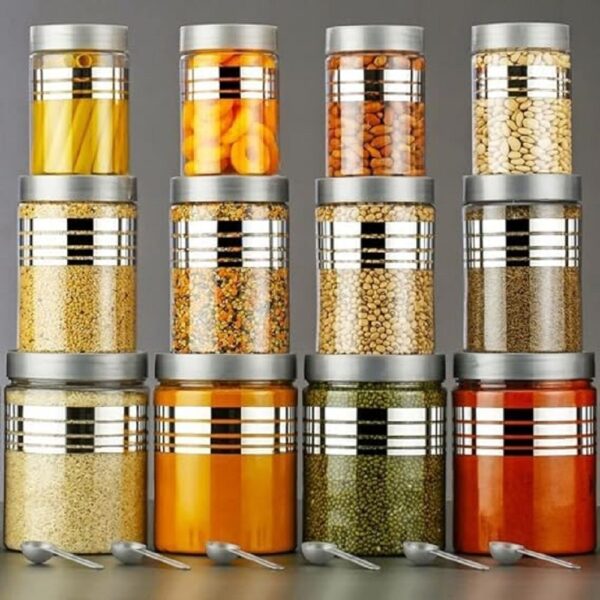 Silver Line jar container (Pack of 4)